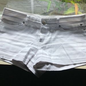Grey white striped Guess shorts